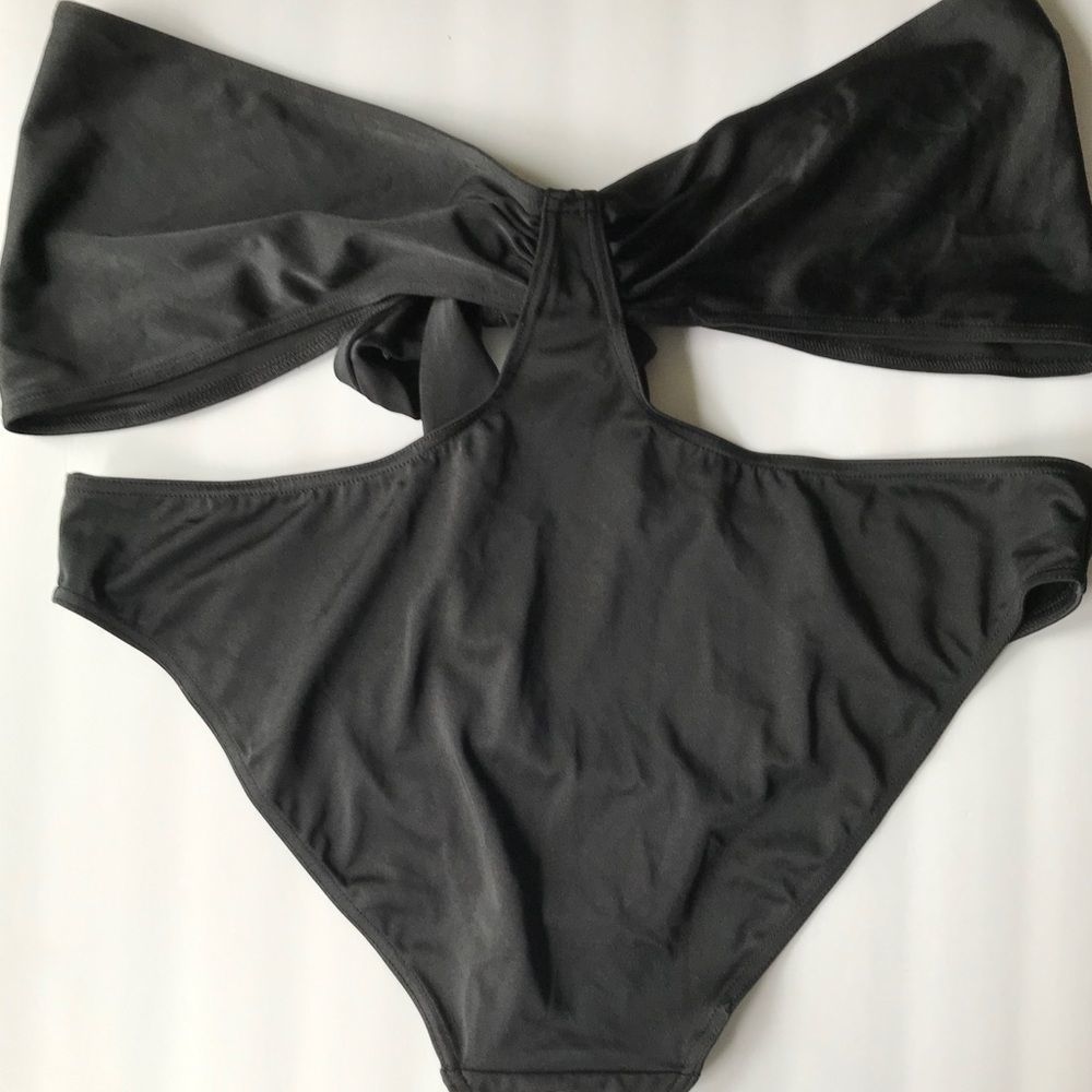 ASOS Sexy Tie Front Thong Bandage One Piece Bikini - Picture 3 of 3